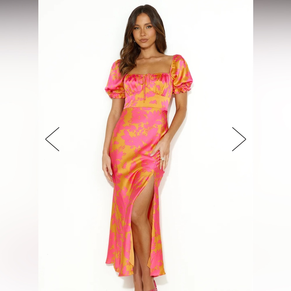 Hello Molly: Passion In Friends Satin Maxi Dress Orange